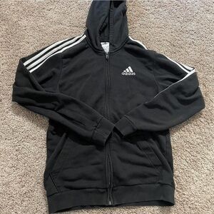 Adidas Small Black Zip-Up Hoodie